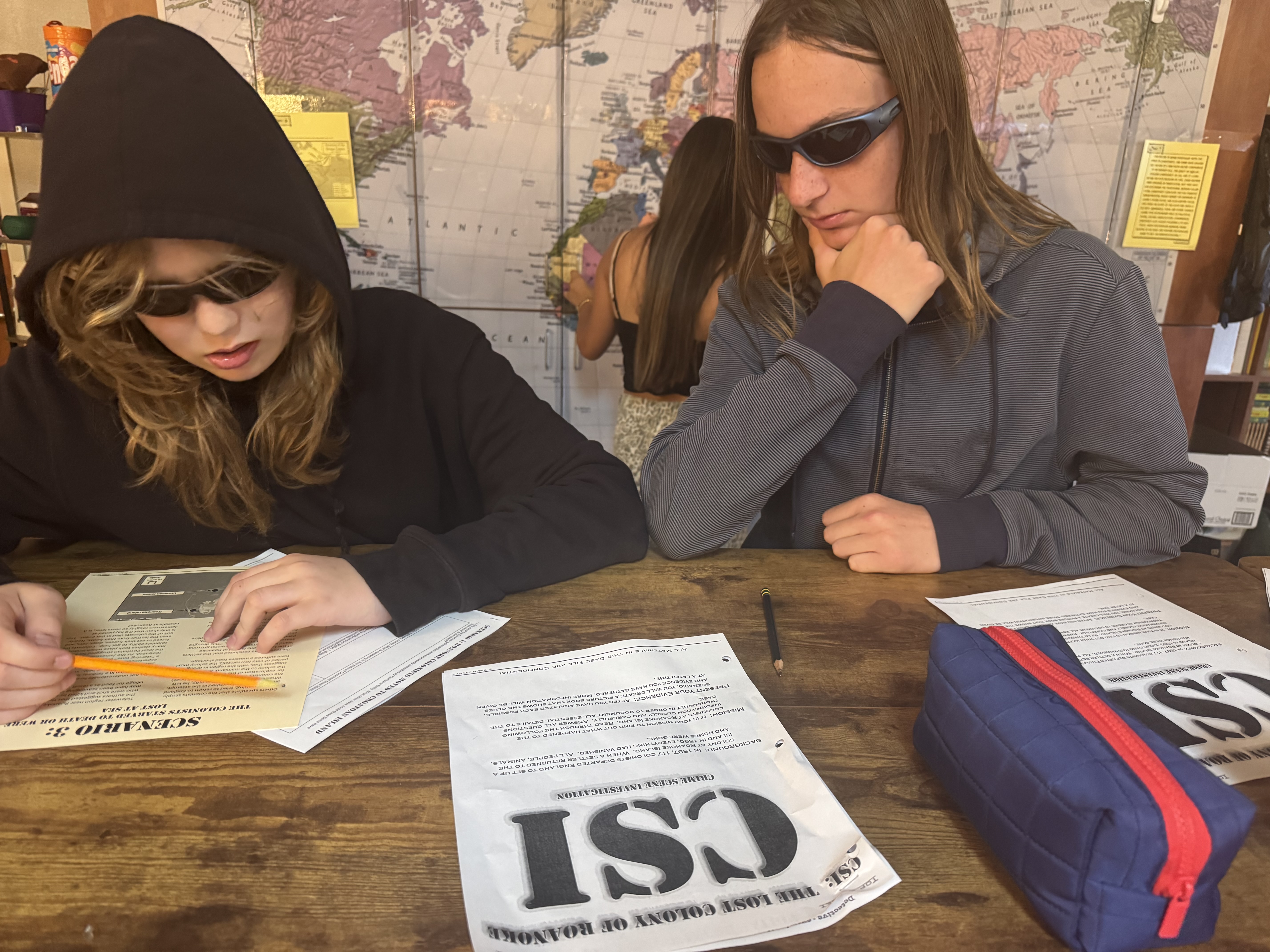 Student filling out form